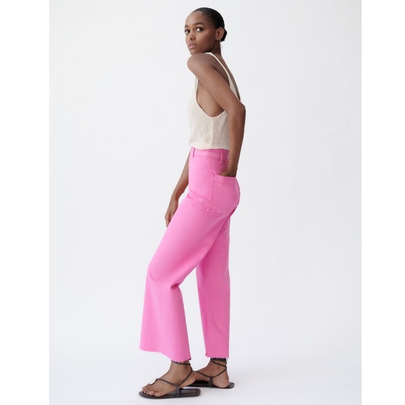 Zara HIGH-WAISTED ZW SAILOR MARINE STRAIGHT JEANS - Picture 6 of 10